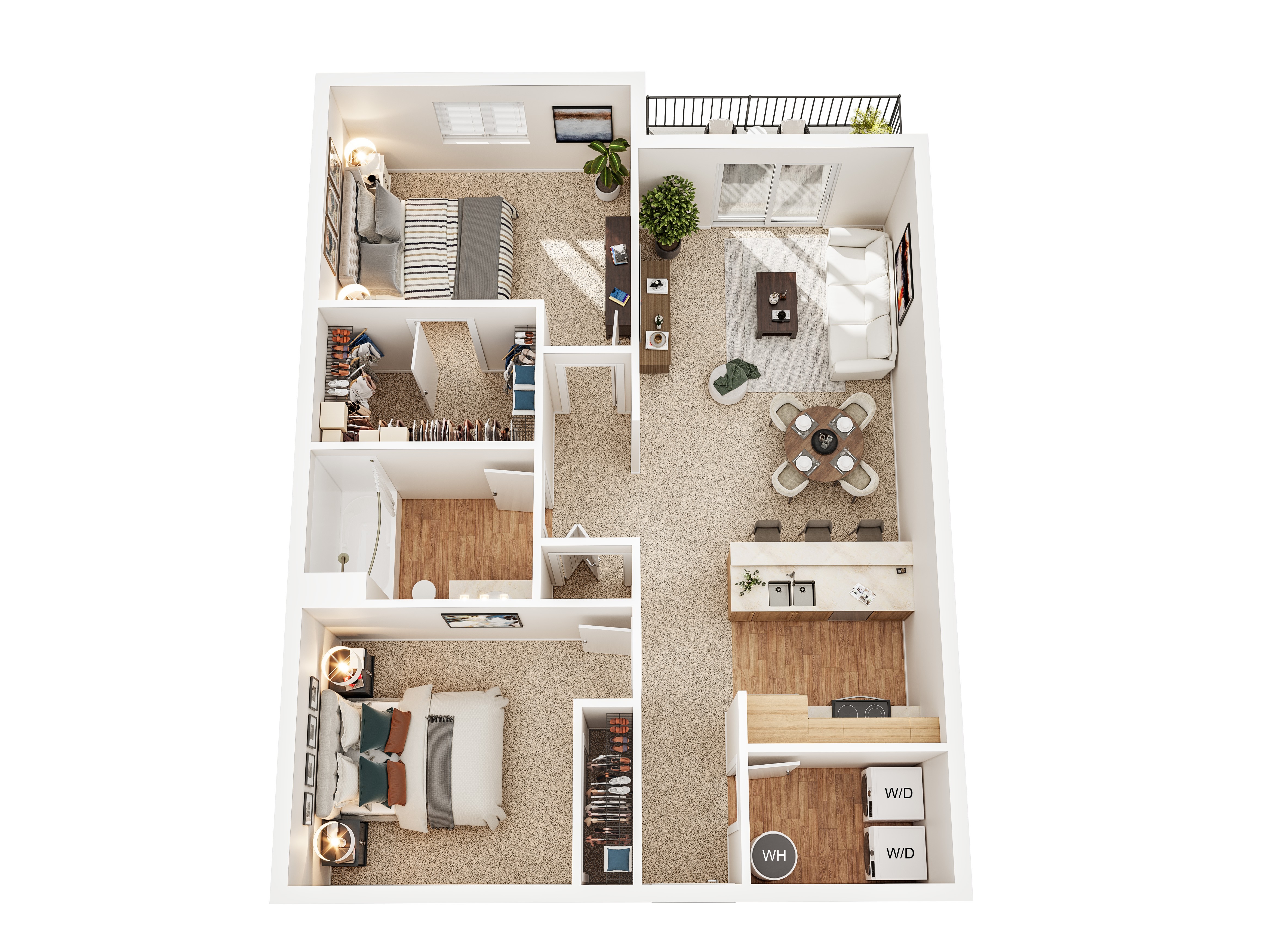 2x1SM_TwoBedroom floor plan